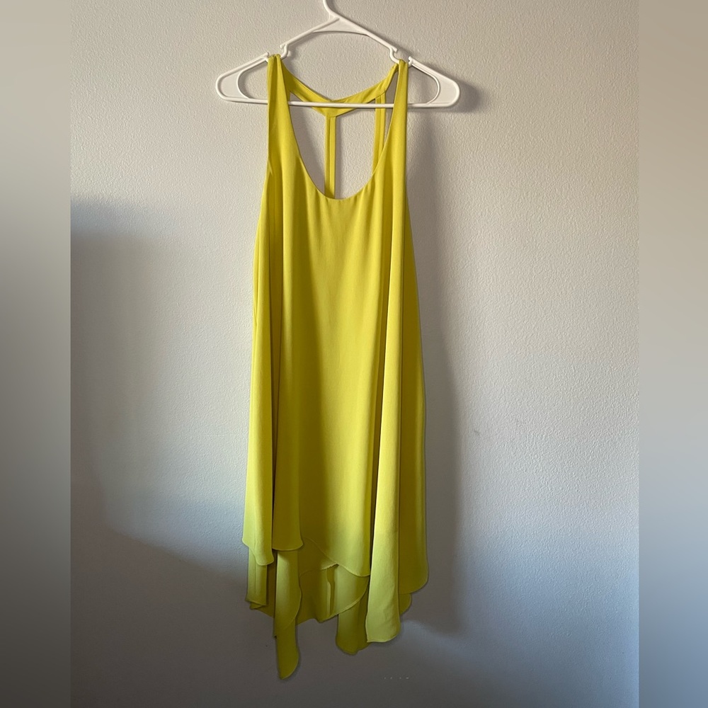 Size 12 BCBGMaxazria Yellow Mini Dress